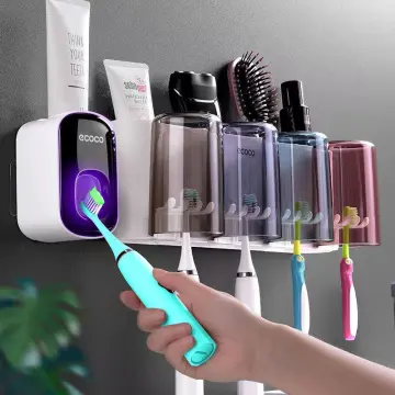 Ecoco Toothbrush Rack Magnetic Toothbrush Holder Wall Mounted