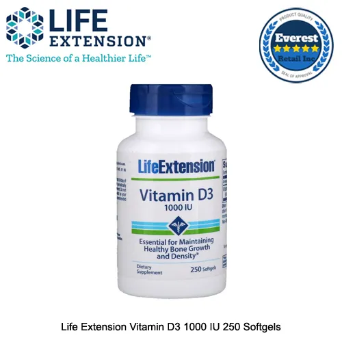 Life Extension Vitamin D3 1000 IU 250 Softgels (Expiration December