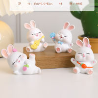 Rabbit Year Rabbit Decoration Cute Home Ornament Little Doll Car Center Console Cute Desktop Gift