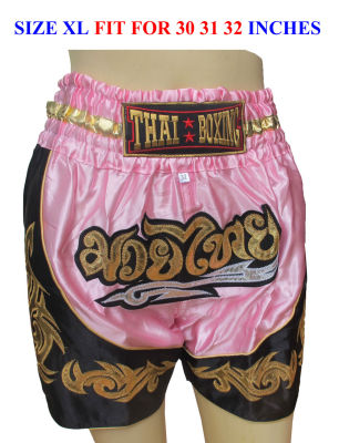 Pink Black แฟชั่นชุดนักมวยไทย ชุดสวย การกีฬา แบบสองสี Thai Cool Thai Boxing 2 Tone Boxer For Unisex Fit For Waist 24-28 Inches Size M  ชมพูดำ