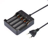 18650 Charger 4-Slot-Battery Charger Cord 4.2V การเชื่อมต่อป้องกันการย้อนกลับของเครื่องชาร์จสี่ช่อง