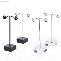 ₪◙❡ 1Pcs New Portable Earring Jewelry Display Rack Metal Acrylic Stud Necklace Organizer Ornament Tree Hanger Showcase Holder Stand