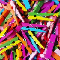 20pcs 36mm*10mm Colorful wooden Clips Photo Clips DIY Clothespin Photo Paper Clothespin Craft Clips Portable Wood Clamp Clips Pins Tacks