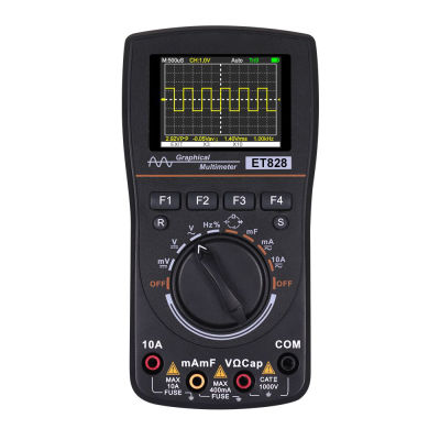 ET828อัจฉริยะกราฟิกดิจิตอล O Scilloscope มัลติมิเตอร์2 In 1กับ2.4นิ้วหน้าจอสี1เมกะเฮิร์ตซ์แบนด์วิดท์2.5Msps อัตราการสุ่มตัวอย่างสำหรับ DIY และอิเล็กทรอนิกส์ทดสอบ