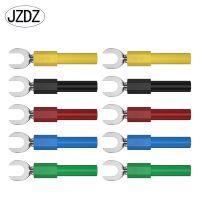 JZDZ 10PCS 6MM Insulated Fork Spade U-Type Wire Connector Electrical Crimp Terminal Copper Banana Socket 4mm J.20016 Electrical Connectors