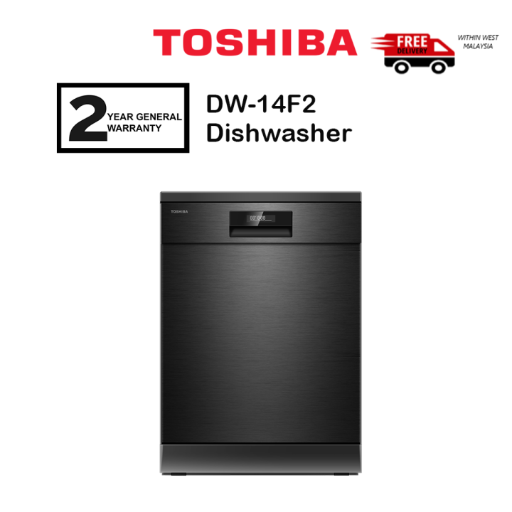 Toshiba Dishwasher DW14F2 / DW14F2 Free Standing with 70°C Hot Water