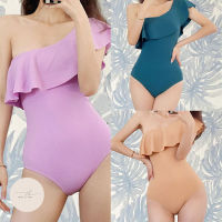 One-piece swimsuit ดีไซน์เปิดไหล่ ชุดว่ายน้ําวันพีช บิกินี่ Monokini สําหรับผู้หญิง