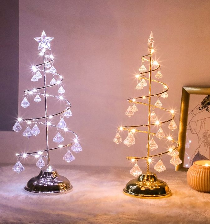 led Christmas tree fairy light crystal table lamp gift 2024 xmas ...