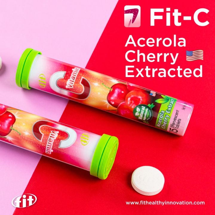 fit-c-ฟิต-ซี-วิตามินซี-acerola-cherry-extract-วิตามินซีสูงถึง-100-รสเชอร์รี่-วิตามินเม็ดฟู่ละลายน้ำ