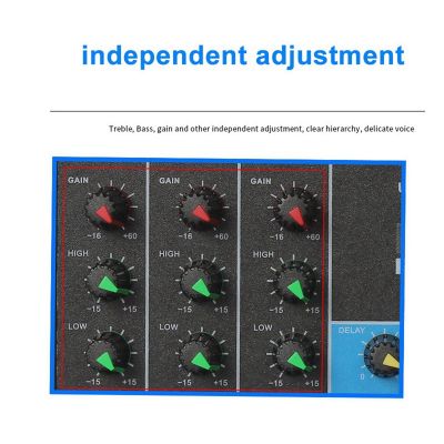 3X Professional 4 Channel Bluetooth Mixer Audio Mixing DJ Console with Reverb Effect for Home Karaoke USB Live Stage KTV