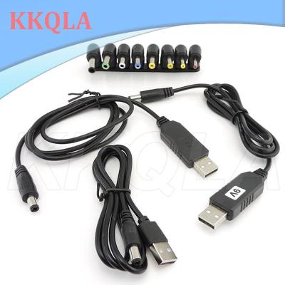 QKKQLA USB boost power Cable DC 5V to 9V 8.4V 12V 12.6V 8pin male 3.5mm 4.0x1.7mm jack Step UP Module Converter connector Adapter plug
