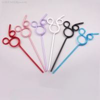 【CW】❉  1/5/10PCS Plastic Drinking Straws Birthday Tableware Colorful Reusable Kids