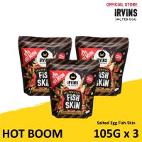 IRVINS Hot Boom Set หนังปลาทอดกรอบเคลือบไข่เค็มรสเผ็ด ขนาด 105 กรัม x 3 ถุง