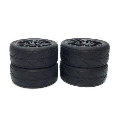 4Pcs 110 Drift Car Tires 26*65MM Plastic Wheel Rim Hard Tyre Hex 12MM for HSP Tamiya HPI Kyosho 94123 D3 D4 CS XIS TT02 2045