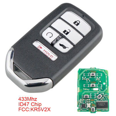 433เมกะเฮิร์ตซ์5ปุ่มสมาร์ท Keyless รถระยะไกล Fob ID47ชิป KR5V1X เหมาะสำหรับฮอนด้า Piot CR-V Civic 2016 2017 2018 2019