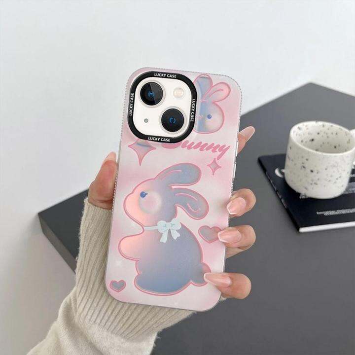 สำหรับ-iphone-casing-for-iphone-14-13-12-11-pro-max-x-xr-xs-max-8-7-6-6s-plus-se-2020-cute-rabbit-phone-case-laser-soft-protective-cover