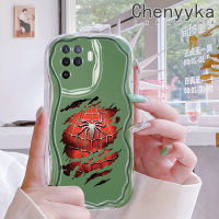 เคส Chenyyka สำหรับ OPPO A94 4G F19 Pro Reno 5F Reno 5 Lite เคสแฟชั่นลายแมงมุมเนื้อครีมกันกระแทกแบบใสนิ่มเคสมือถือโปร่งใสลายกล้องถ่ายรูปที่สร้างสรรค์เคสป้องกันซิลิกาเจล