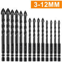 3-12mm Cross Hex Tile Drill Bits Set Glass Ceramic Concrete Hole Opener Brick Hard Alloy Triangle Bit Concrete Drill Bits