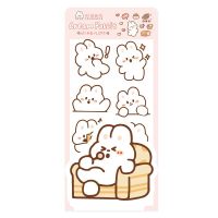 10 Sheets Waterproof Durable Cute Cartoon Animal Cream Bunny Decorative Stickers