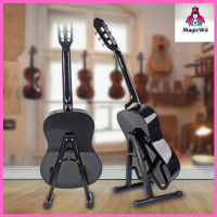 MagicWd ที่วางกีต้าร์ มีขาตั้ง (สีดำ) GUITAR STAND รูปทรง A โครงสร้างเป็นโลหะ คงทนแข็งแรง อุปกรณ์วางกีตาร์ ขาตั้งวางกีตาร์