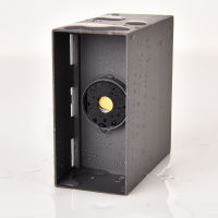 Black Led Wall Light Outdoor Waterproof 12W Square Aluminum Ip65 85-265V Tempered Glass Ajustable Outdoor Wall Lighting