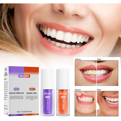 ZX Popular stores Purple orange toothpaste for repairing teeth Oral cleaning Whitening and removing tooth stains V34 ยาสีฟัน ซ่อมยาสีฟัน ซ่อมฟัน ทำความสะอาดช่องปาก พราวขาว กำจัดคราบฟัน