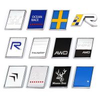 3D Metal R Design AWD Moose Test Logo Emblem Badge Decals Car Sticker For Volvo Ocean V40 V60 V90 XC60 XC90 XC40 S60 S90 S80 C30