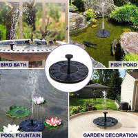 7V Outdoor Solar Powered Fountain Pump Suit For Gardens Birdponds Small Pools US