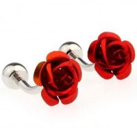 Red Rose Flower Cufflink Cuff Link 2 Pairs Free Shipping Promotion Cuff Link