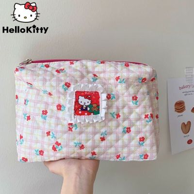 กระเป๋าเครื่องสำอางแฟชั่นลายการ์ตูน Hello Kitty Sanrio จุได้เยอะกระเป๋าใส่เครื่องสำอางแบบพกพาท่องเที่ยวของเด็กผู้หญิง Y2k