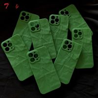 ☽❆ Green Abstract Origami Phone Case for IPhone 13 12 11 Pro XR XS Max X 7 8 Plus Coque INS Popular Silicone Back Cover