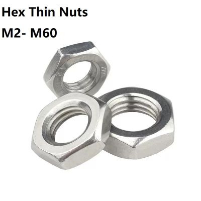 Stainless steel 304 flat thin nut M2 M2.5 M3 M4 M5 M6 M8 M10 M12 M16 M18 M20 DIN439 hexagon thin nut