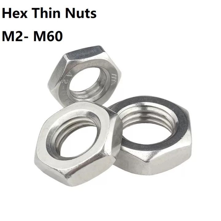 stainless-steel-304-flat-thin-nut-m2-m2-5-m3-m4-m5-m6-m8-m10-m12-m16-m18-m20-din439-hexagon-thin-nut