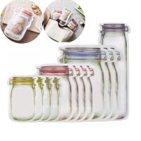 Reusable Mason Jar Zipper Bags Food Sealed Storage Bag Food Container Zipper Bags Leakproof Sandwich Saver Bag Kitchen Organizer