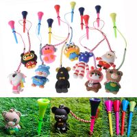 6Pc/bag Golf 83mm Multicolor Plastic scale Tee  With PVC Cartoon Pattern Golf Ball Holder Prevent Loss Golf Rubber Tee Golf Gift Towels