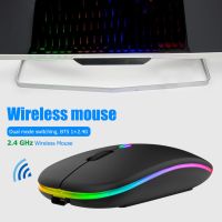 hot【cw】 Bluetooth-compatible With Backlit USB Rechargeable Silent Computer Laptop Mause Gamer