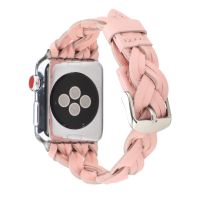 ☃ Fashion Woven Real Leather Bracelet For Apple Watch Band 38mm 42mm 40mm 44mm 41mm 45mm iWatch Strap Series 3 4 5 6 7 8 SE