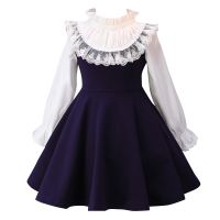 ZZOOI kids dresses for girls 6 7 8 9 10 11 12 years autumn casual dress children kids girl school college blue princess formal dresses