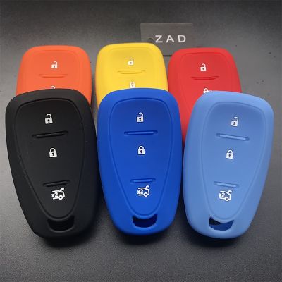 dvvbgfrdt ZAD silicone car key cover case For Chevrolet Cruze Spark Onix Volt Aveo Sonic 3 button remote keyless fob holder protect shell