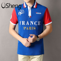 VSheng S To 6XL ขนาดพิเศษเสื้อโปโลผู้ชาย ฝรั่งเศสฤดูร้อนลำลองหลวมๆขนาดใหญ่