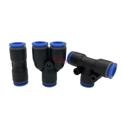1p PY/ PE/ PU-4/6/8/10/12/14/16 Plastic Push-through Pneumatic air pipe quick coupling Fast joint connect T/Y Type CZYC Pipe Fittings Accessories