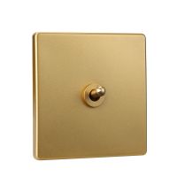 ๑ Wall Light Brass Lever Toggle Switch Champagne Gold PC Matte Panel For Home Decoration