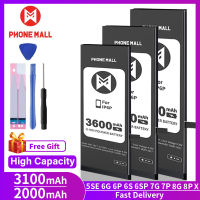 PHONEMALL High Capacity AAAAAA iPhone 6 6S 5G 5S 7 8 Plus X 6Plus Original Batter Replacement For Iphone X 6S 7G