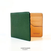 กระเป๋าสตางค์หนังวัวแท้ เกรนสีเขียว Wallet Bifold Grainy Leather Green