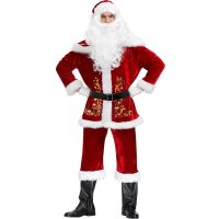 Mens Christmas Costumes Mens Cosplay Santa Claus Costumes Printed Christmas Suits M-XXXXL Plus Size Halloween Performance