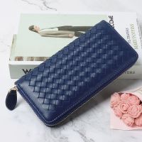 2023 New★ Korean Ladies Leather Long Wallet Handmade Sheepskin Woven Clutch Card Bag Simple Wallet Multifunctional Wallet