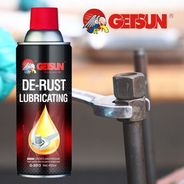 getsun-de-rust-lubricating-450-ml-สเปรย์หล่อลื่น-สเปรย์เอนกประสงค์-หล่อลื่น-ขจัดคราบสนิม-ละลายสนิม-ไล่ความชื้น