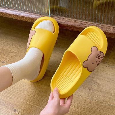 2022 Cute Teddy Bear EVA Cloud Slippers Woman Home Indoor Pillow Slides Beach Sandals Platform Shoes Summer Bathroom Flip Flops