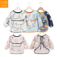 ชุดกันเปื้อนเด็ก   ผ้ากันเปื้อนเด็กแบบคลุม แขนยาว กันน้ำ Kids waterproof long sleeve anti wear   baby eating clothes apron cotton baby bib clothes with rice bag