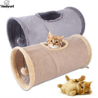 Studyset IN stock Suede Cat Tunnel, Educational Collapsible Cat Toy Drill Bucket Pet Tunnel, Foldable Wear-resistant Indoor Outdoor Rabbit Play Tube With Peephole Bubble Ball